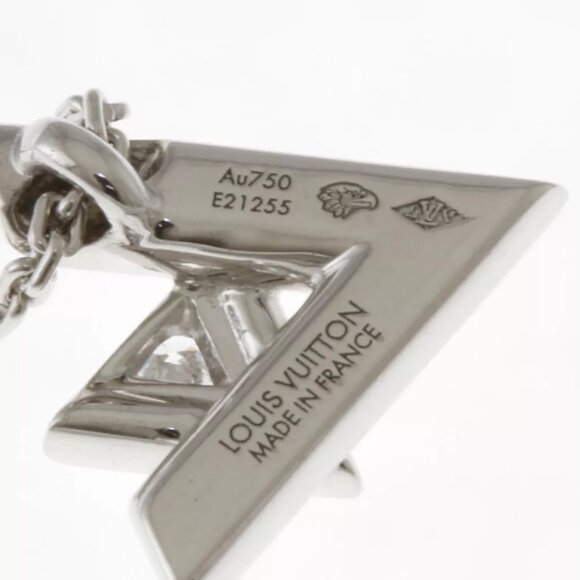 LOUIS VUITTON Necklace Q93806 K18 white gold diamond Pandantif LV Vault One use - Picture 7 of 8